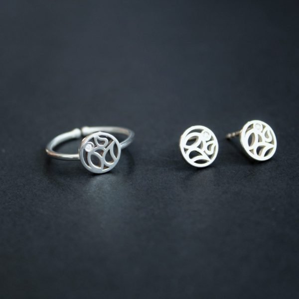 Anillo brand abierto en plata con diamante - Imatge 4