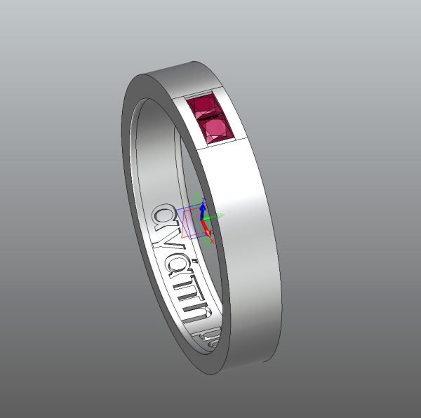 Anillo en oro blanco con rubíes - Image 2