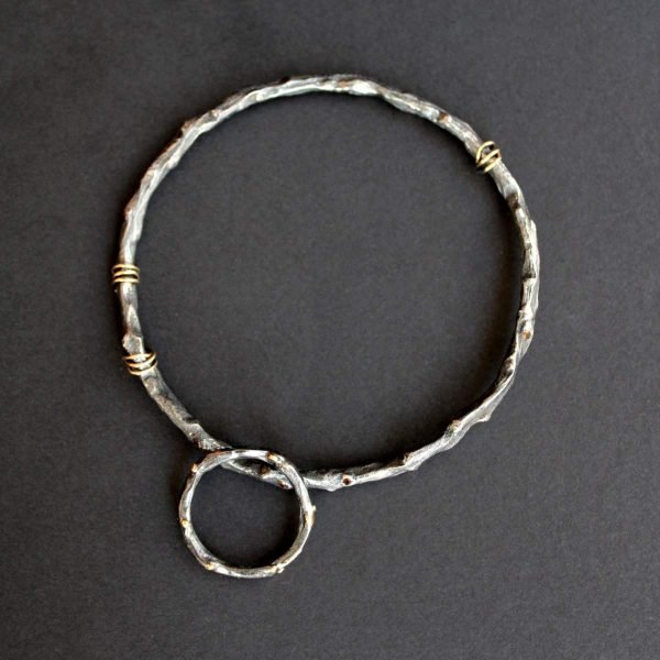 Brazalete contemporáneo en plata - Зображення 2